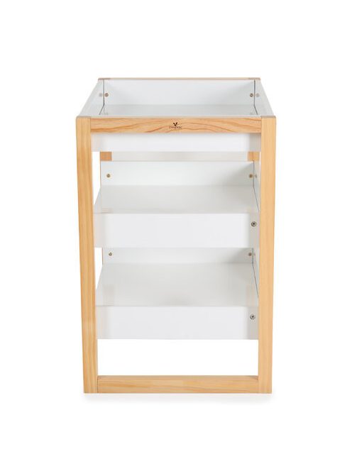 TIMBER fa pelenkázó állvány polccal FEHÉR/NATUR