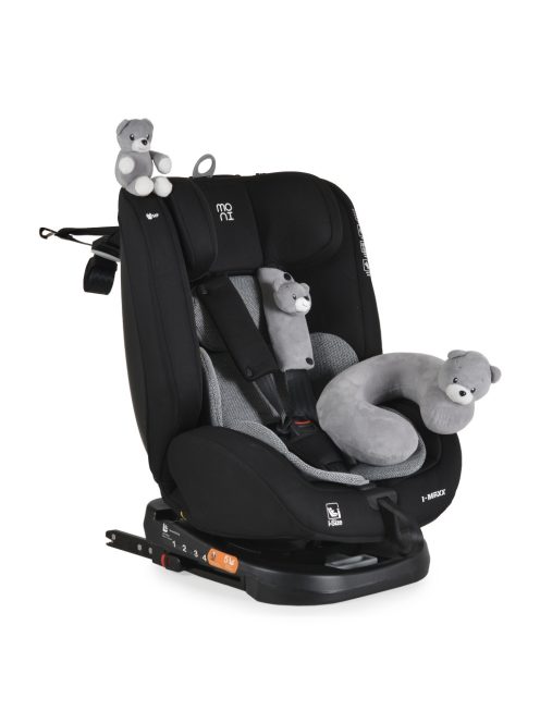 i-MAXX autós ülés,  isofix, forgatható, 2 plüss+párna 40-150cm SZÜRKE