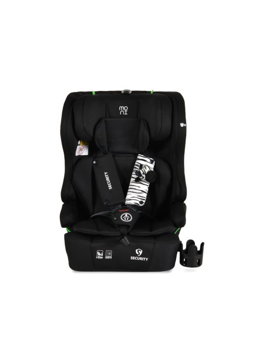 SECURITY autós ülés belső övvel, isofix, ajándék 2plüss+párna 76-150cm FEKETE