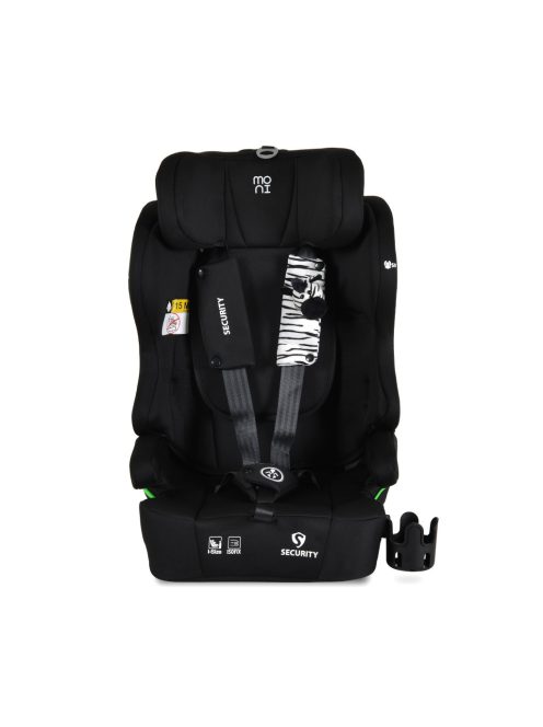 SECURITY autós ülés belső övvel, isofix, ajándék 2plüss+párna 76-150cm FEKETE