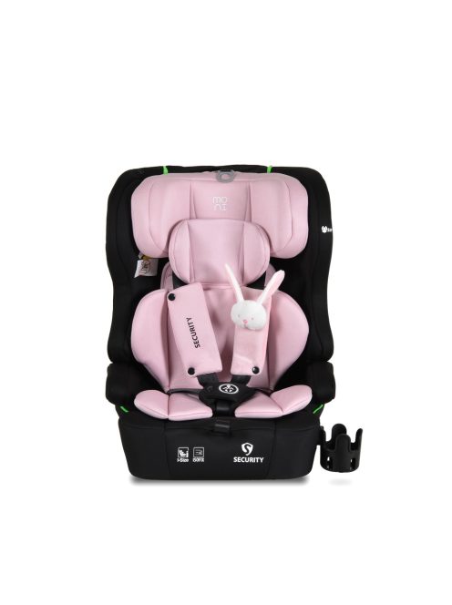 SECURITY autós ülés belső övvel, isofix, ajándék 2plüss+párna 76-150cm PINK