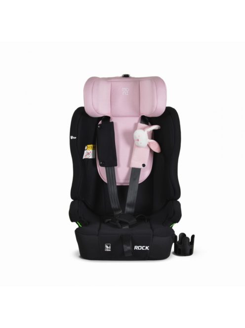 ROCK autós ülés 76-150cm, 2játékkal, pohártartó, belső öv, isofix nélkül PINK