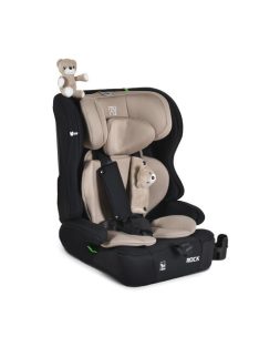   ROCK autós ülés 76-150cm, 2játékkal, pohártartó, belső öv, isofix nélkül BÉZS