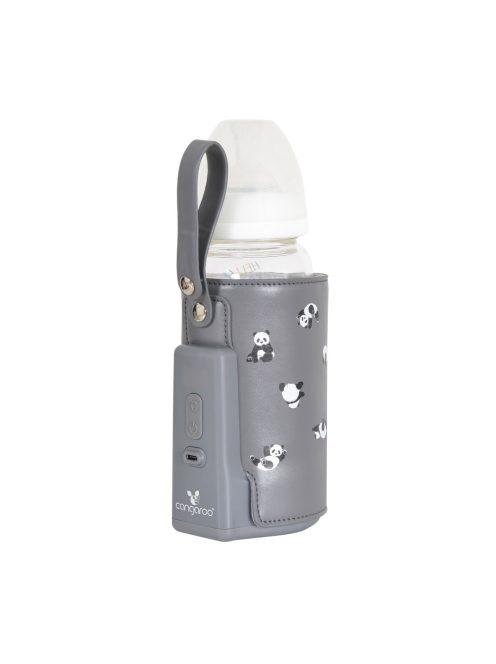 CALIENTE cumisüveg melegen tartó hordozható, USB-C töltővel NAGY SZÜRKE