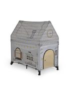 PLAYHOUSE összecsukható házikó utazóágy, tetővel, kibújóval SZÜRKE