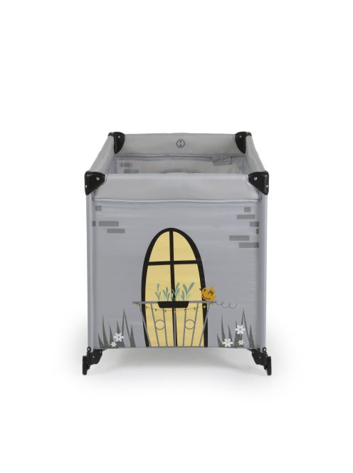 PLAYHOUSE összecsukható házikó utazóágy, tetővel, kibújóval SZÜRKE