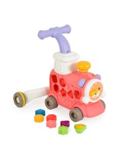   HAPPY TRAIN járássegítő vonat kockákkal formabedobós PINK