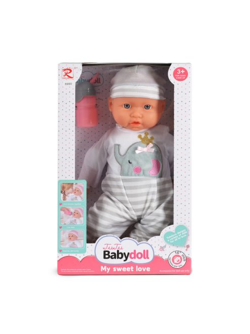 BABA 41 CM fiú baba elefántos ruha CSÍKOS BÉZS