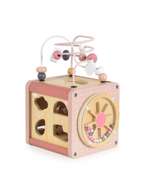 MONI activity kocka xilofonnal, drót pályával RÓZSASZÍN