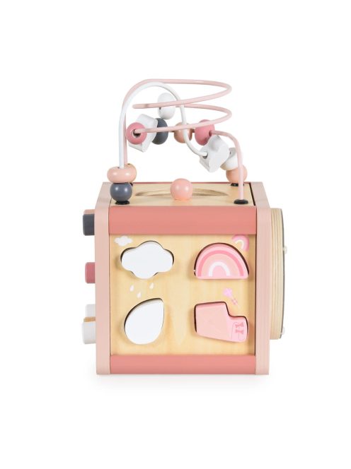 MONI activity kocka xilofonnal, drót pályával RÓZSASZÍN