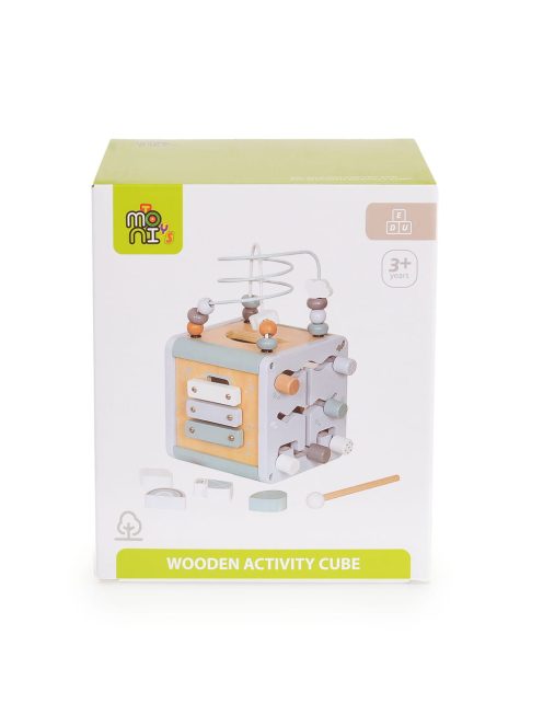 MONI activity kocka xilofonnal, drót pályával RÓZSASZÍN