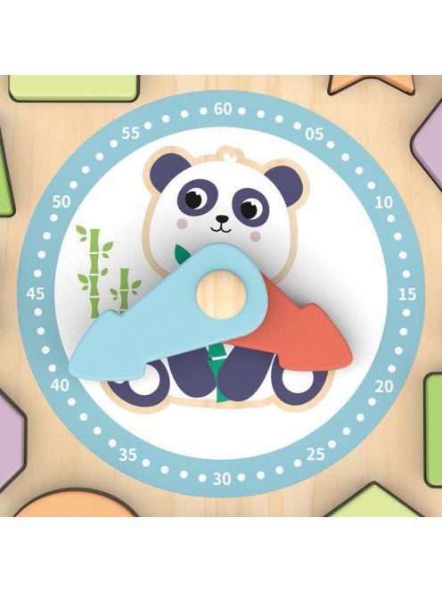 MONI fa puzzle óra pandás PASZTEL