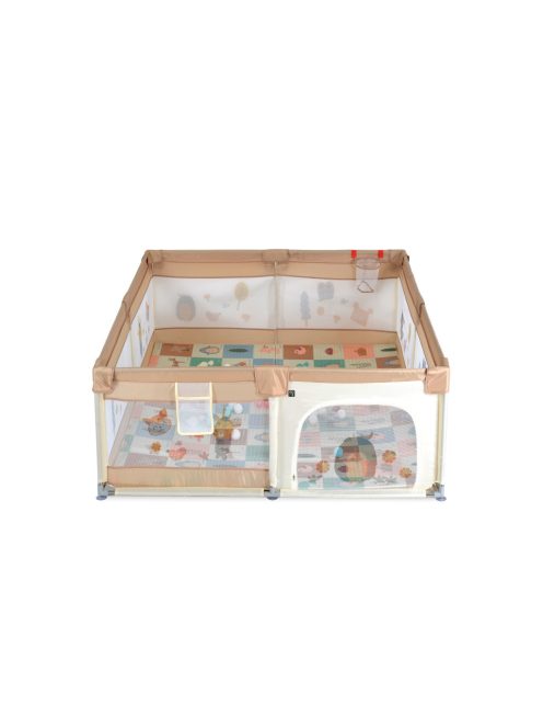 GAMEZONE összecsukható járóka szőnyeggel, 60 labdával 120x120 BÉZS