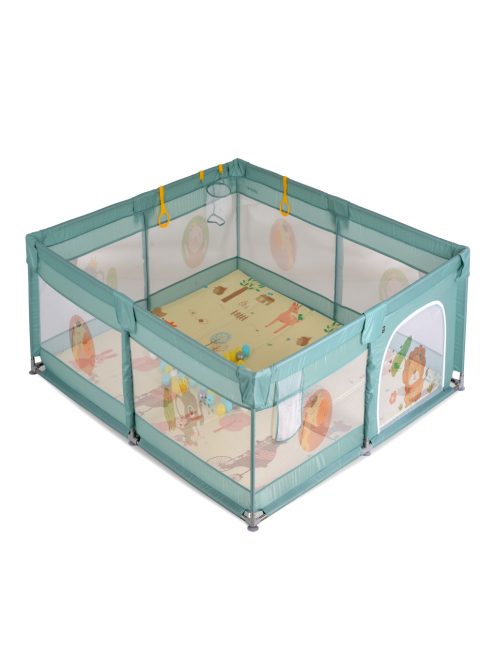 GAMEZONE összecsukható járóka szőnyeggel, 60 labdával 120x120 MENTA