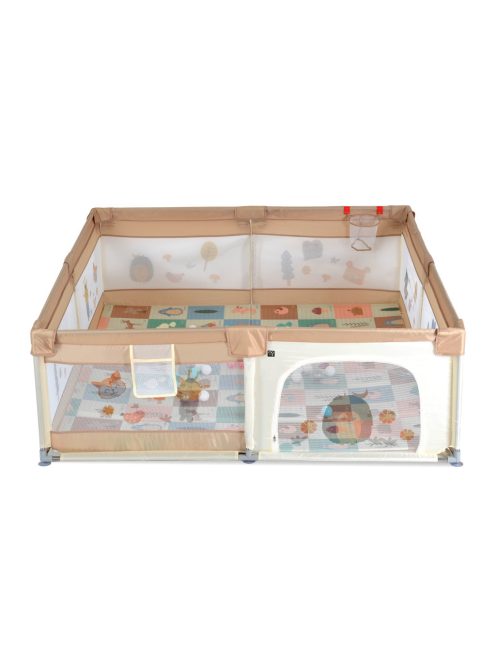 GAMEZONE összecsukható járóka szőnyeggel, 60 labdával 150x200 BÉZS