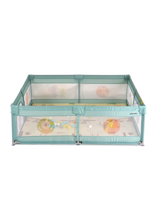 GAMEZONE összecsukható járóka szőnyeggel, 60 labdával 150x200 MENTA