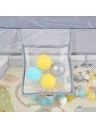 GAMEZONE összecsukható járóka szőnyeggel, 60 labdával 180x200 SZÜRKE