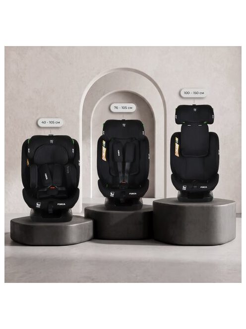 FORZA Prémium autós ülés isofix nélkül 40-150cm FEKETE