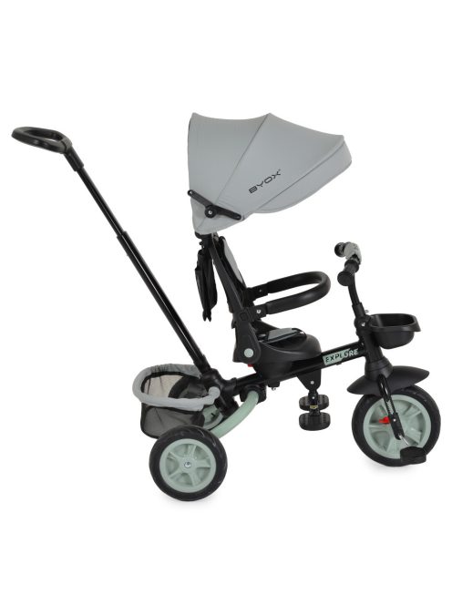 EXPLORE tricikli összecsukható tolókaros ZÖLD