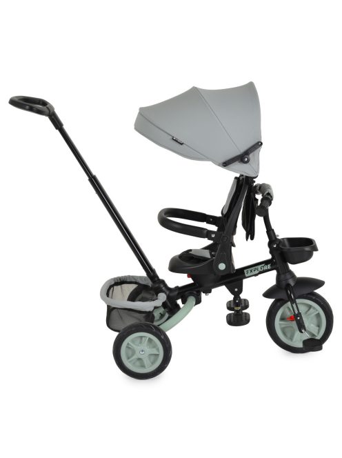 EXPLORE tricikli összecsukható tolókaros ZÖLD