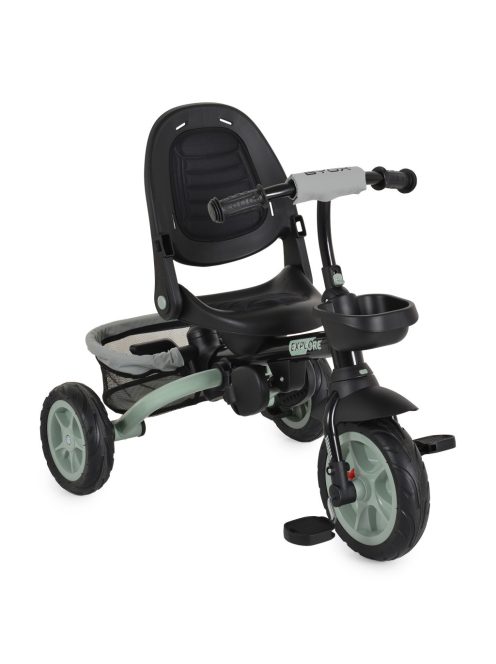 EXPLORE tricikli összecsukható tolókaros ZÖLD