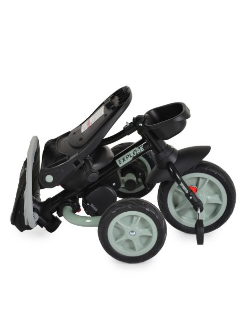 EXPLORE tricikli összecsukható tolókaros ZÖLD