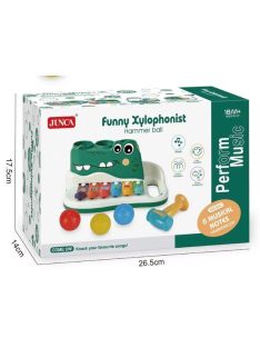 BÉBIJÁTÉK baby xilofon krokodil labdával, kalapáccsal