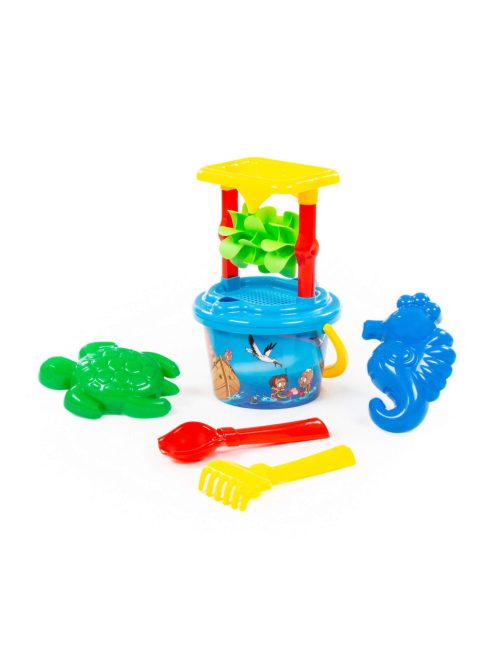 POLESIE homokozó készlet malommal 7 dbos KÉK