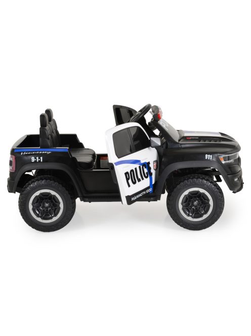 BO RAM MAMMOTH elektromos rendőrautó hangos bemondóval 107cm 2 motoros FEKETE
