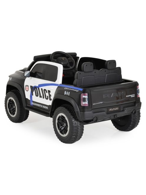 BO RAM MAMMOTH elektromos rendőrautó hangos bemondóval 107cm 2 motoros FEKETE
