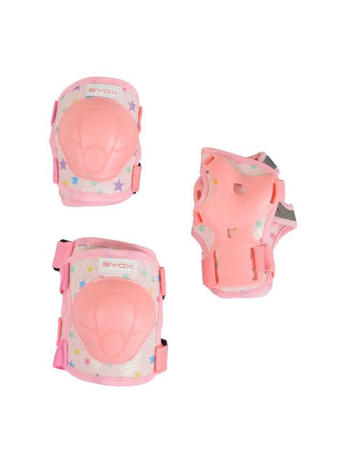 BICIKLIS/Görkori védőfelszerelés GLAMI térd, könyök, kézvédő szett A 25kg PINK