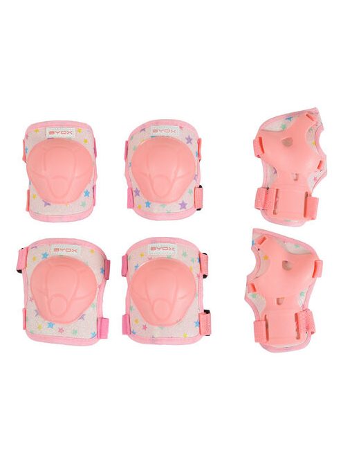 BICIKLIS/Görkori védőfelszerelés GLAMI térd, könyök, kézvédő szett A 25kg PINK
