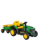 BO TERRON traktor 4 kerekű trélerrel 12V két motoros ZÖLD