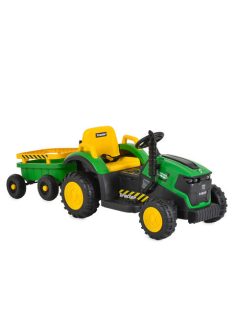   BO TERRON traktor 4 kerekű trélerrel 12V két motoros ZÖLD