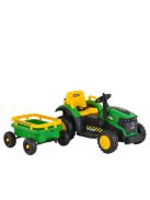 BO TERRON traktor 4 kerekű trélerrel 12V két motoros ZÖLD