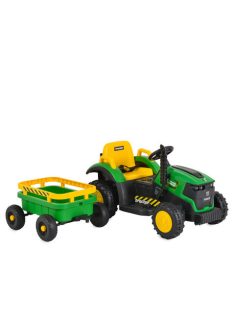   BO TERRON traktor 4 kerekű trélerrel 12V két motoros ZÖLD