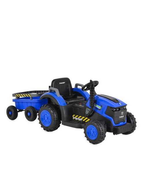 BO TERRON traktor 4 kerekű trélerrel 12V két motoros KÉK