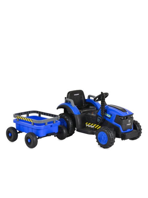 BO TERRON traktor 4 kerekű trélerrel 12V két motoros KÉK