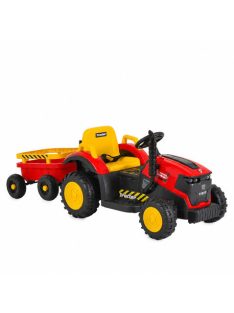   BO TERRON traktor 4 kerekű trélerrel 12V két motoros PIROS