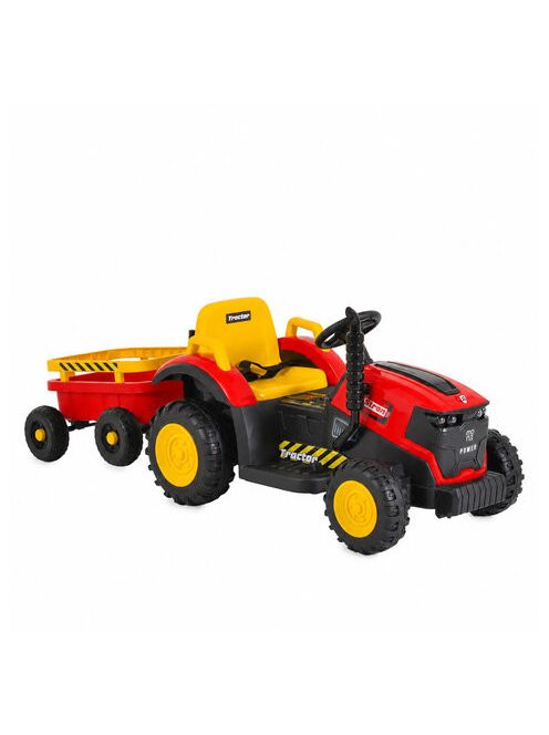 BO TERRON traktor 4 kerekű trélerrel 12V két motoros PIROS