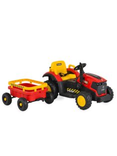   BO TERRON traktor 4 kerekű trélerrel 12V két motoros PIROS