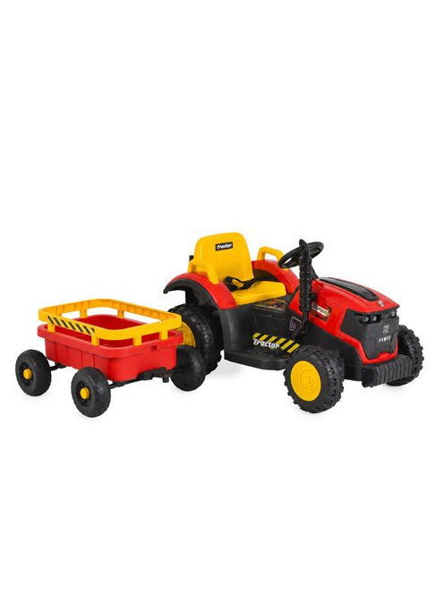 BO TERRON traktor 4 kerekű trélerrel 12V két motoros PIROS