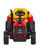 BO TERRON traktor 4 kerekű trélerrel 12V két motoros PIROS