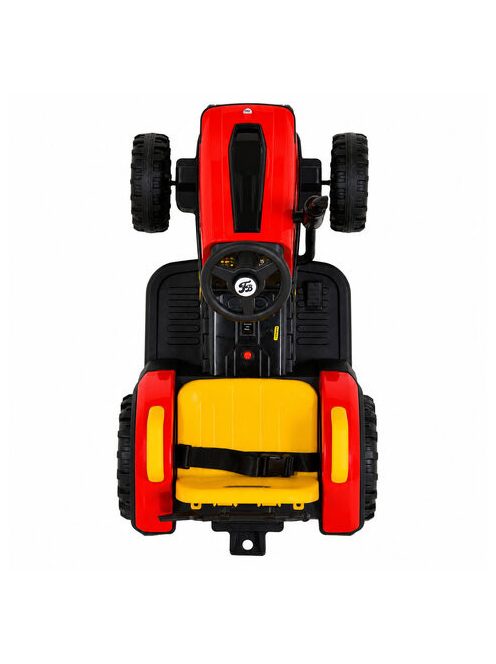 BO TERRON traktor 4 kerekű trélerrel 12V két motoros PIROS