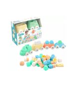MOCHTOYS Play&Squish puha vonat építőkocka NAGY szett 12dbos PASZTELL ZÖLD 