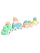 MOCHTOYS Play&Squish puha vonat építőkocka NAGY szett 12dbos PASZTELL ZÖLD 