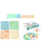 MOCHTOYS Play&Squish szenzorikus szőnyeg - tapilap+ kockák NAGY szett 24db PASZTELL
