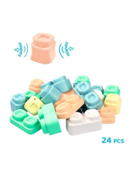 MOCHTOYS Play&Squish szenzorikus szőnyeg - tapilap+ kockák NAGY szett 24db PASZTELL