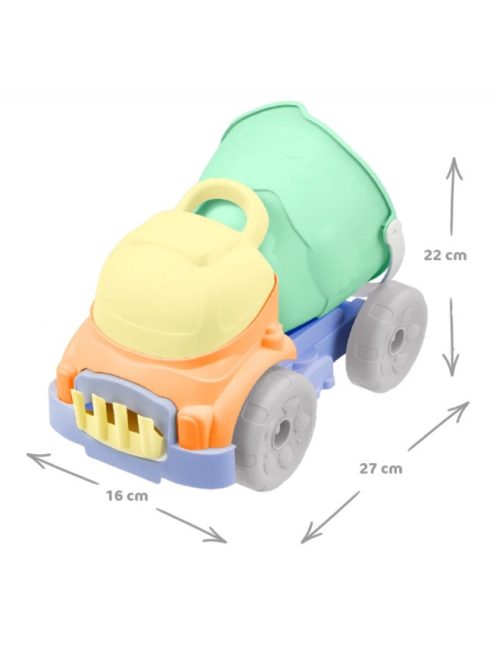 MOCHTOYS homokozó szett 6 részes, vödrös dömperrel PASZTELL ZÖLD/SÁRGA