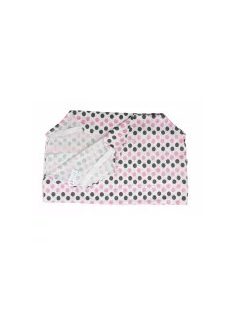 Óvodai lepedő 135x60cm szürke-pink nagypötty